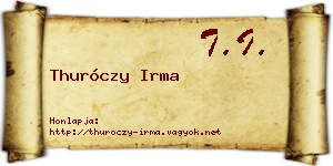 Thuróczy Irma névjegykártya