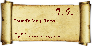 Thuróczy Irma névjegykártya