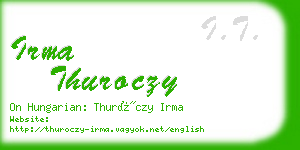 irma thuroczy business card